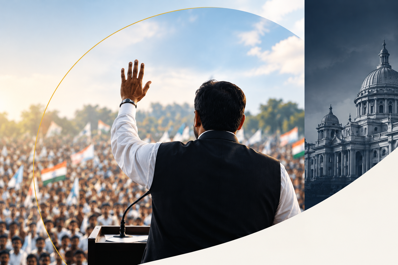 Leader addressing crowd